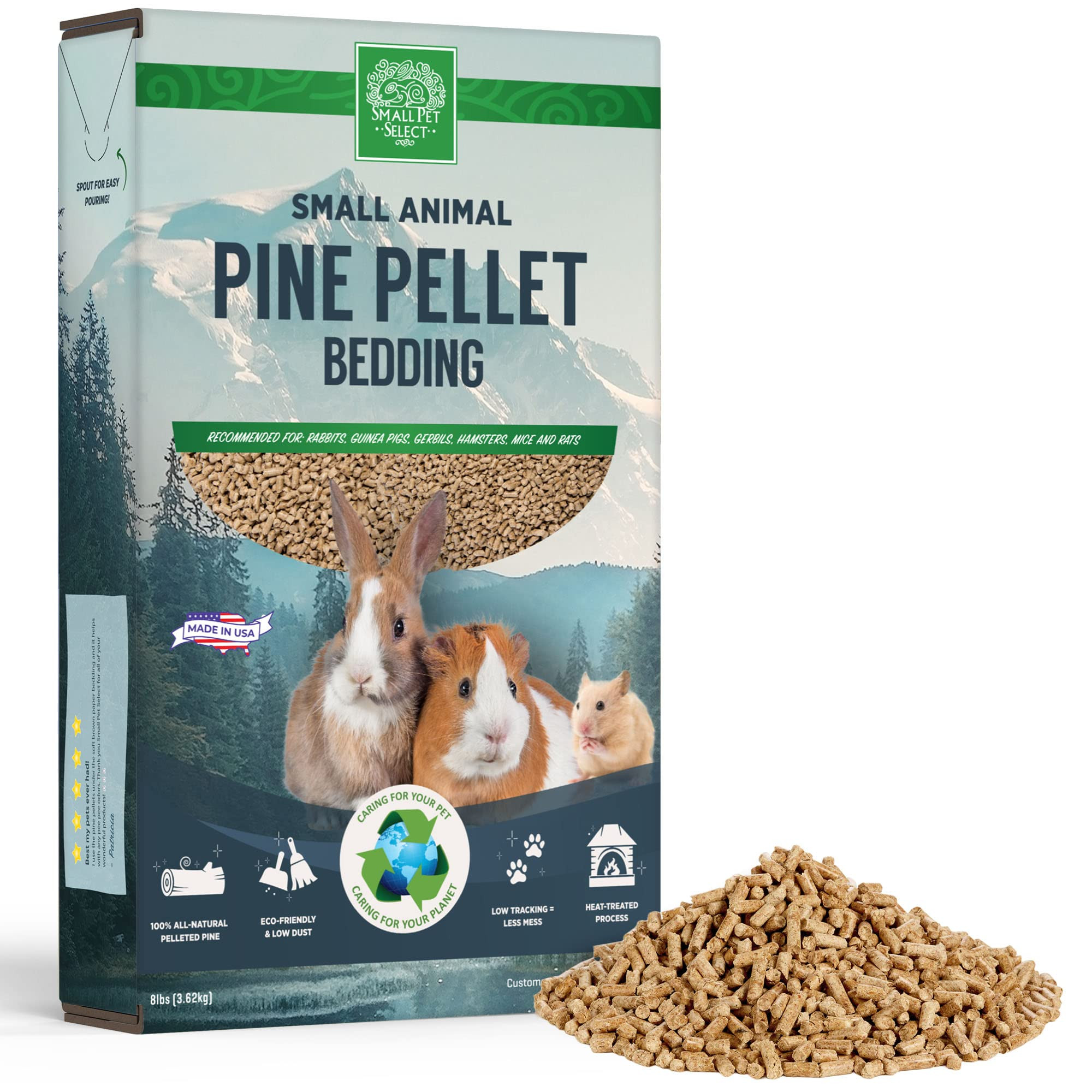Small Pet Select Pine Pellet Bedding 8lb, Litter Pellets for Rabbit, Guinea Pig, Hamster, Bunny a... | Amazon (US)
