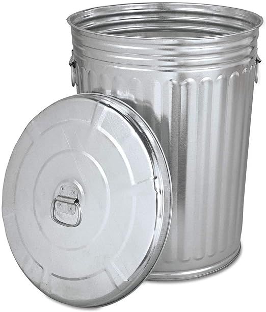 KCHEX Trash can with lid - Pre-Galvanized Trash Can with Lid Round, Steel, 20gal, Gray, Sold as 1... | Amazon (US)