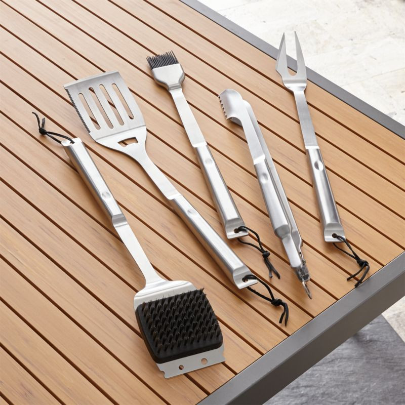 Stainless Steel Grilling Utensils | Crate and Barrel | Crate & Barrel