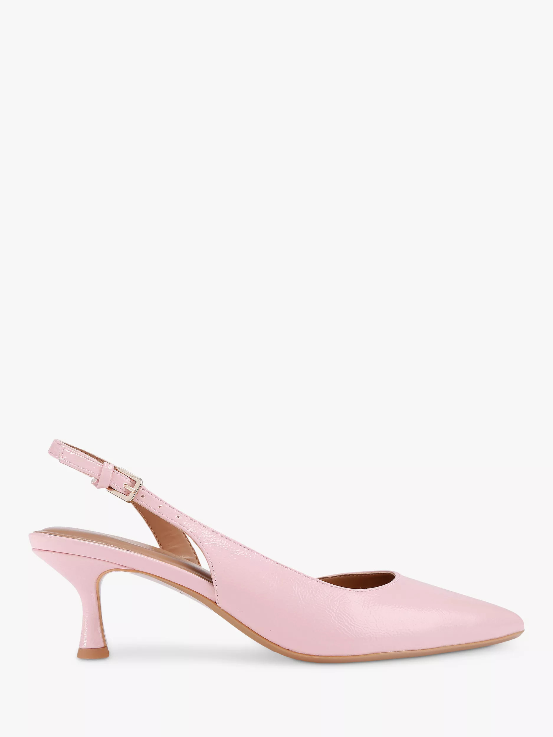 KG Kurt Geiger Aria Low2 Kitten Heel Court Shoes, Pink Mid | John Lewis (UK)