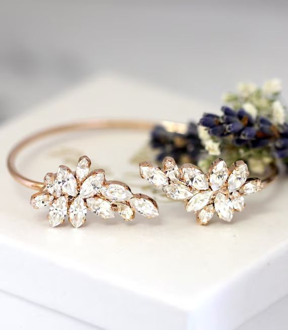 Bridal Bracelet White Crystal Wedding Braceletswarovski | Etsy | Etsy (US)