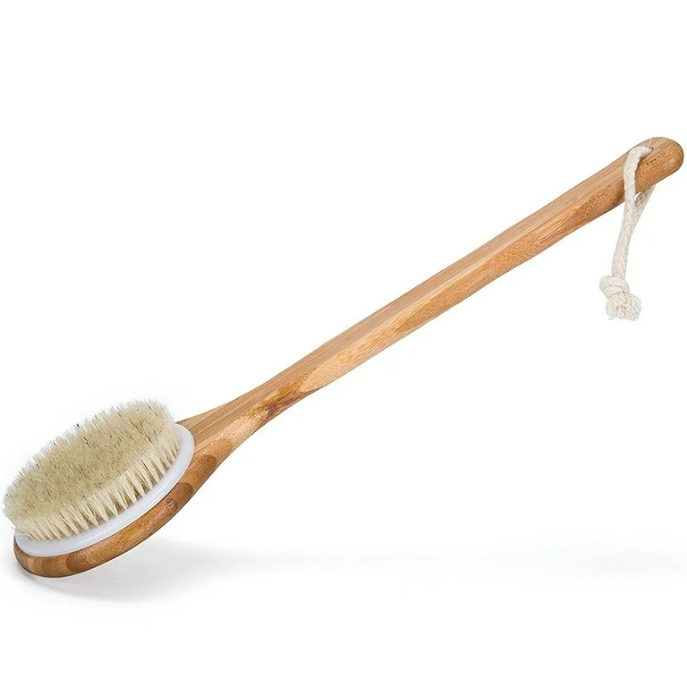 Long Wooden Handle Bath Body Brush Removable Bristle Exfoliating Dry Skin Back Scrubber Shower Cl... | Walmart (US)