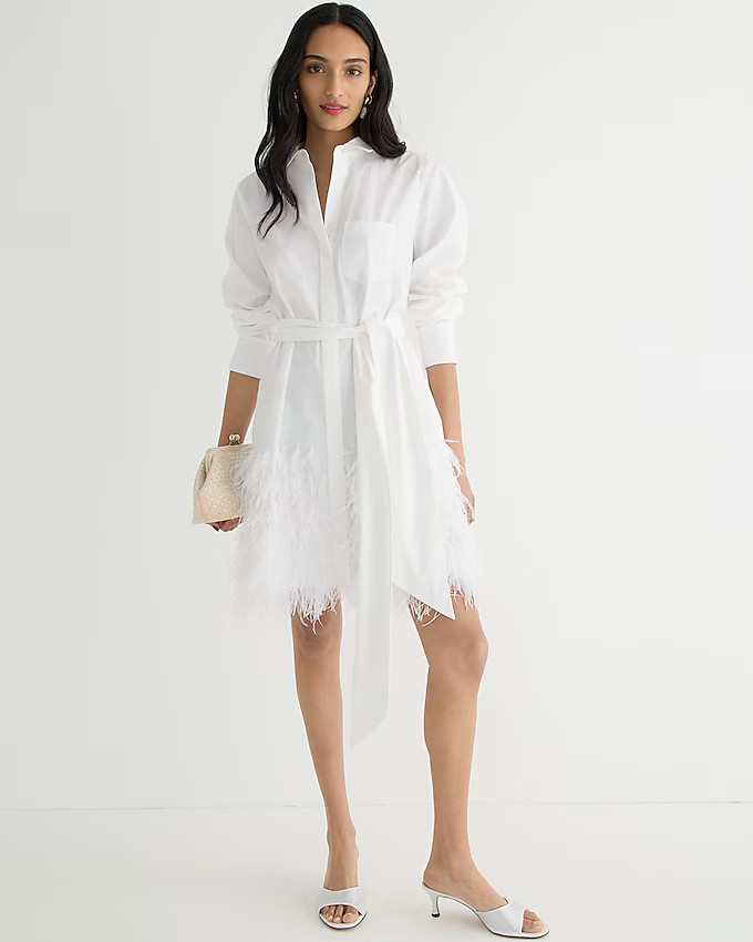 Collection limited-edition feather-hem shirtdress | J. Crew US
