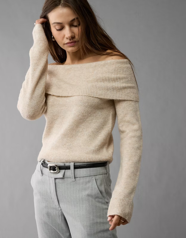 AE Whoa So Soft Off-The-Shoulder Sweater | American Eagle Outfitters (US & CA)