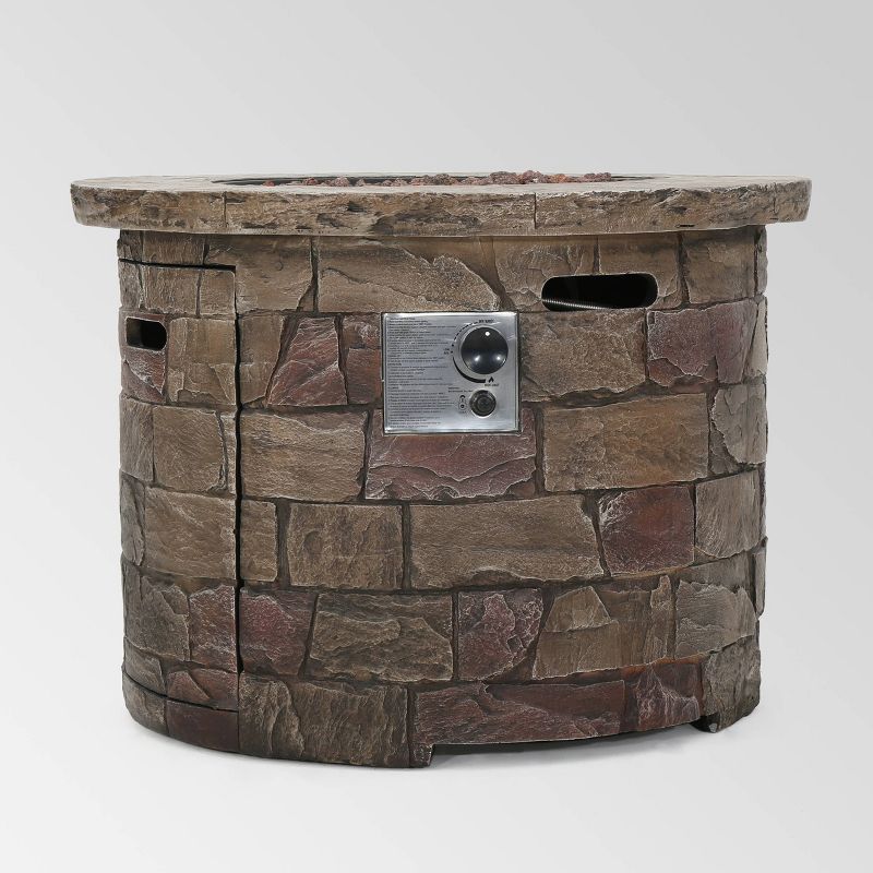 Stillwater Outdoor Circular Fire Table Natural Stone - Christopher Knight Home | Target