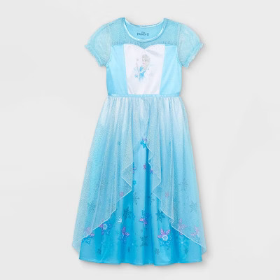 Girls' Frozen Elsa NightGown - Blue | Target