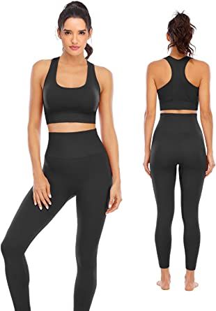 Workout Sets for Women 2 Piece High Waisted Seamless Leggings with Padded Sports Bra Sets Yoga Ou... | Amazon (US)