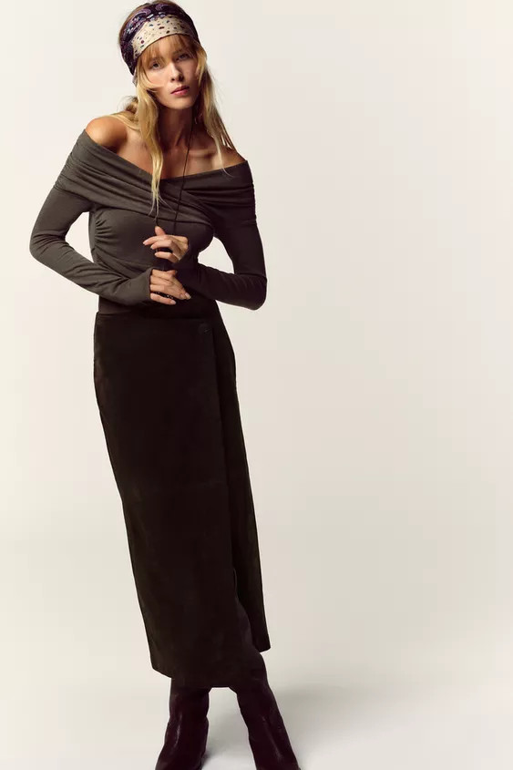 DRAPED SURPLICE NECKLINE TOP | Zara UK