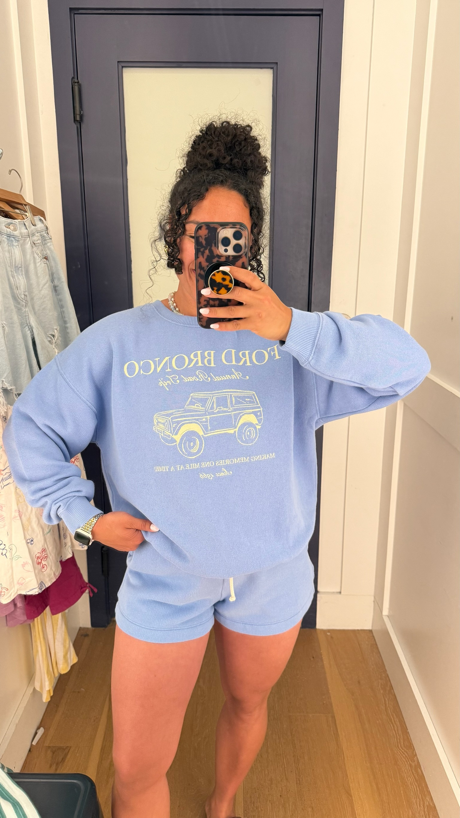 American Eagle matching set! I love this Ford Bronco sweatshirt and matching shorts. 

 #LTKootd #LTKmomlife #LTKSeasonal