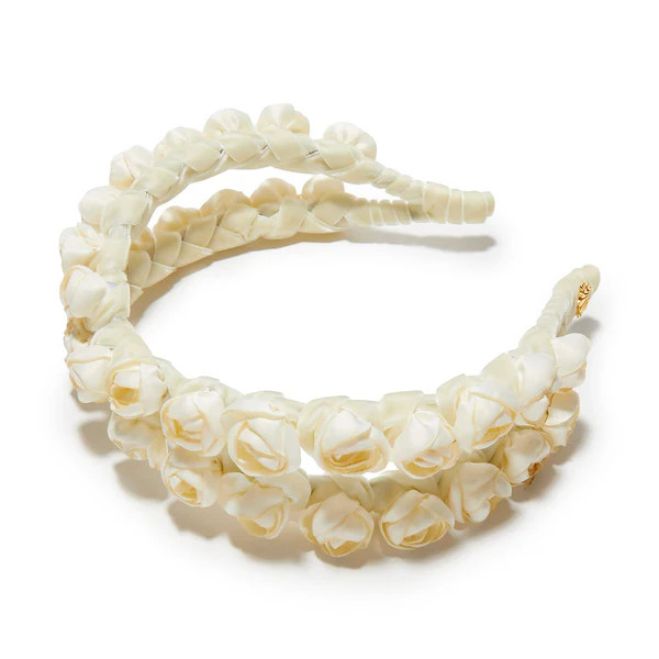 IVORY BOUQUET CROSSOVER HEADBAND | LELE SADOUGHI