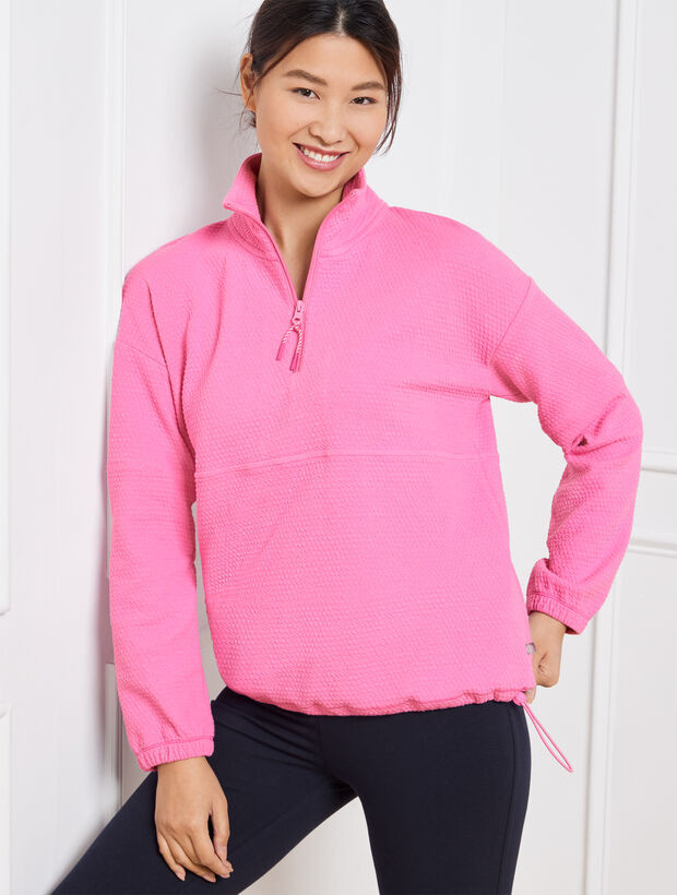 Bubble Texture Half-Zip Pullover | Talbots