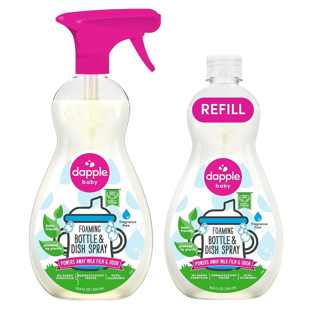 Dapple Baby Bottle & Dish Foaming Power Spray, Hypoallergenic Dish Soap for Baby Bottles, Powered... | Amazon (US)