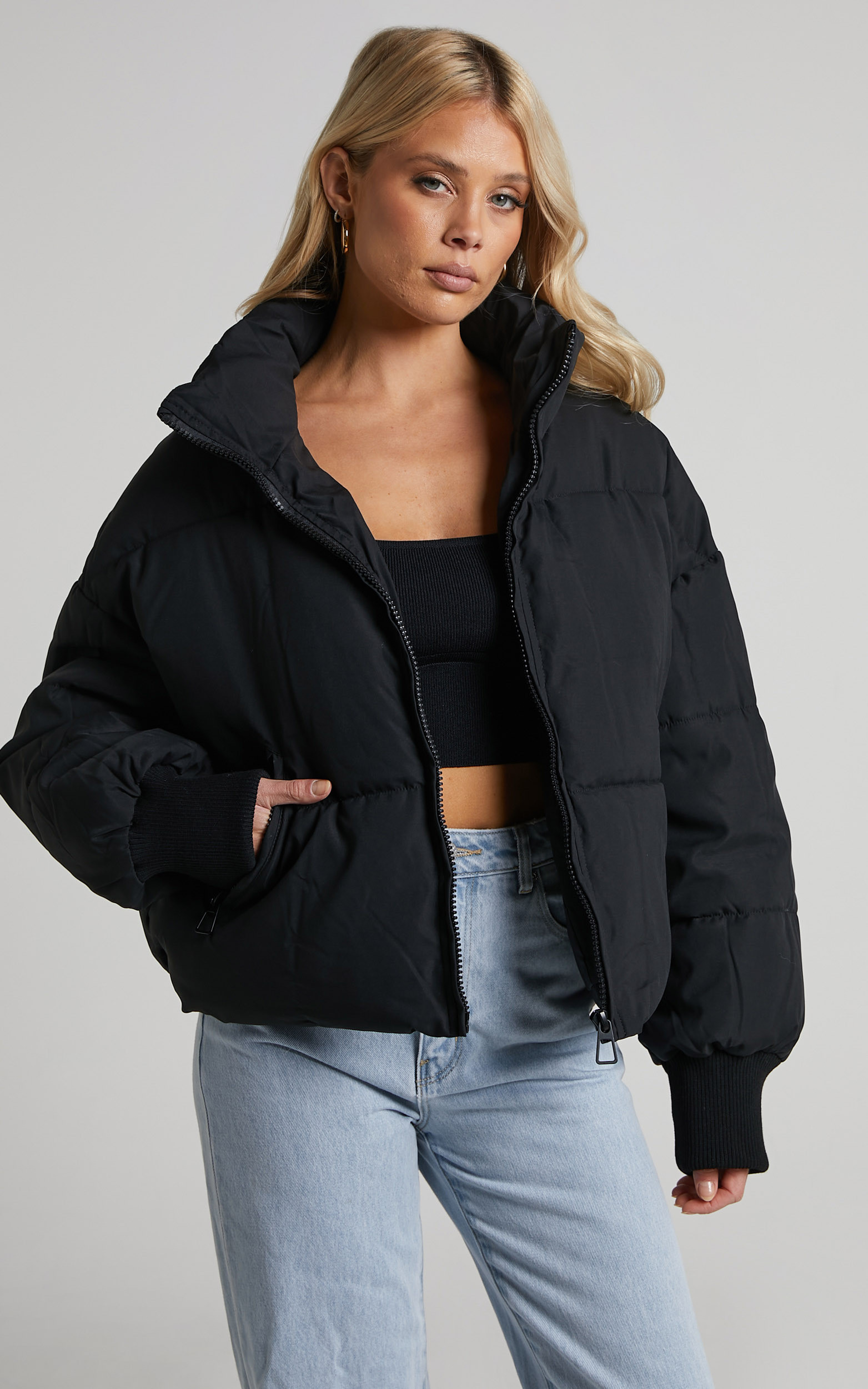 Windsor Puffer Jacket in Black | Showpo (US, UK & Europe)