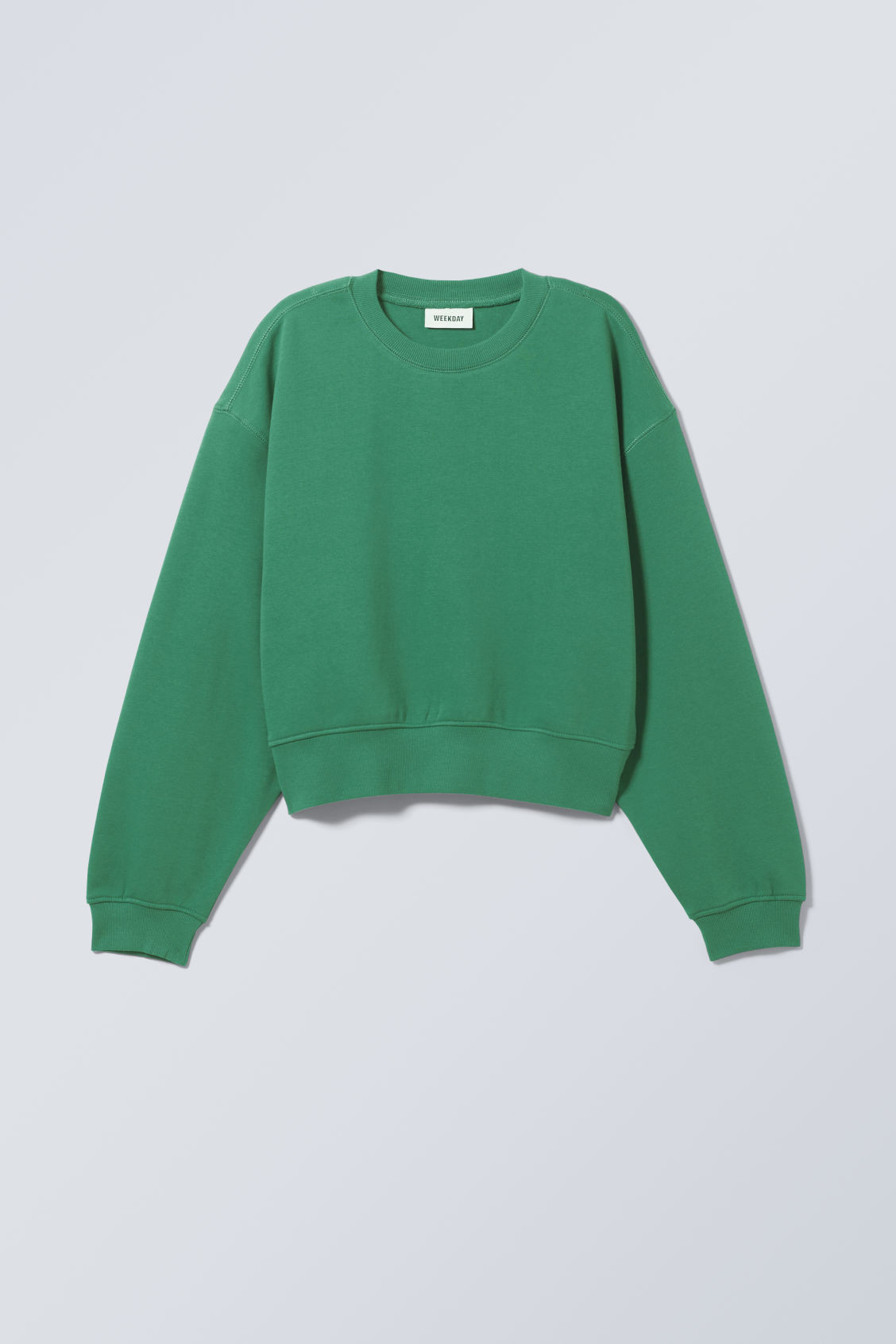 Crop Volume Sweatshirt - Green | Weekday