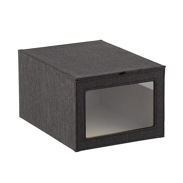 Cambridge Drop-Front Shirt Box Black | The Container Store