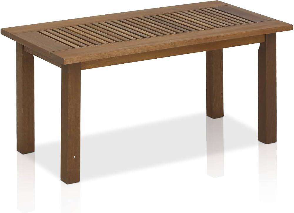 Furinno FG16504 Tioman Hardwood Patio Furniture Outdoor Coffee Table in Teak Oil, 1-Tier, Brown | Amazon (US)