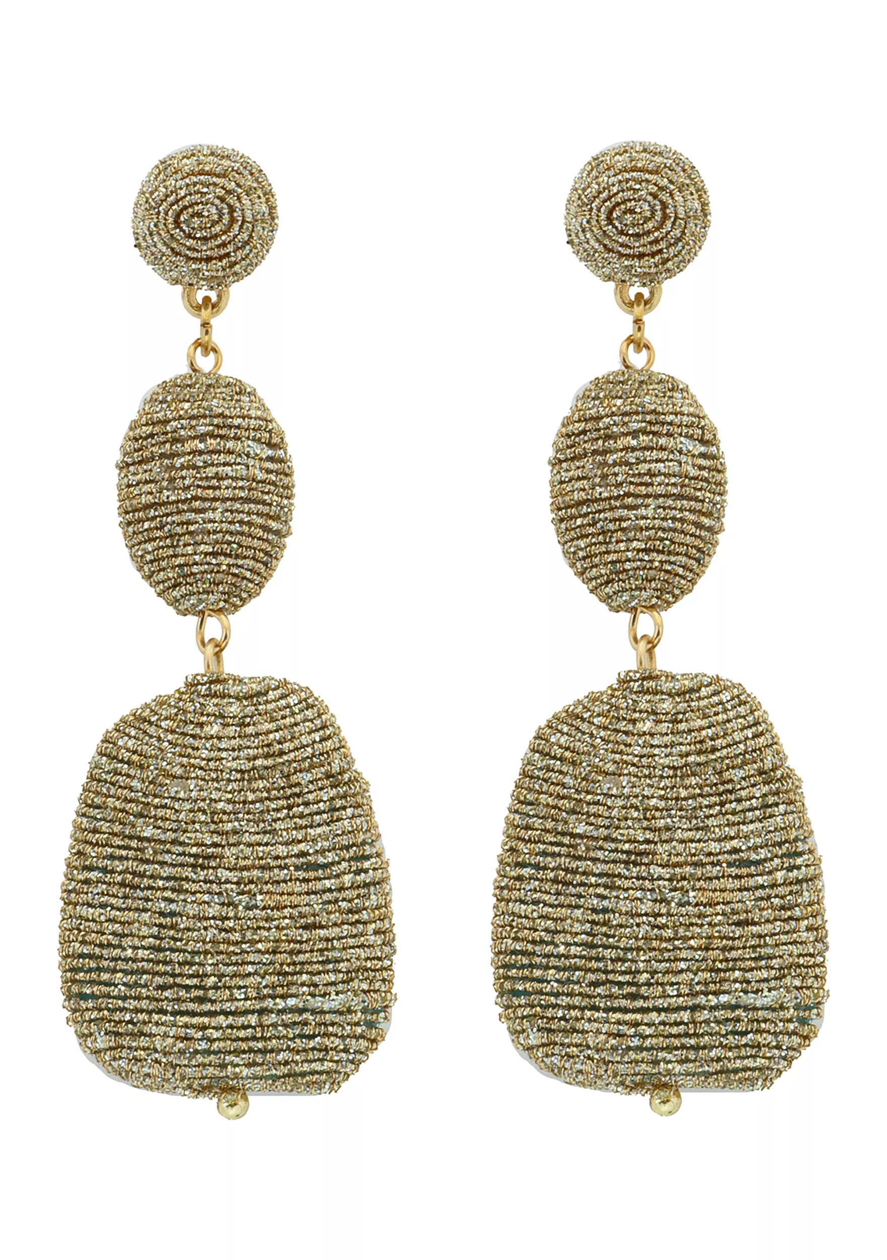 Metallic Thread Wrapped Linear Earrings | Belk