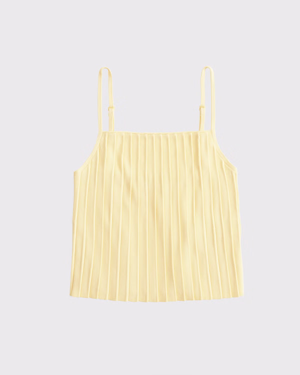 Women's Pleated Squareneck Sweater Tank | Women's New Arrivals | Abercrombie.com | Abercrombie & Fitch (US)