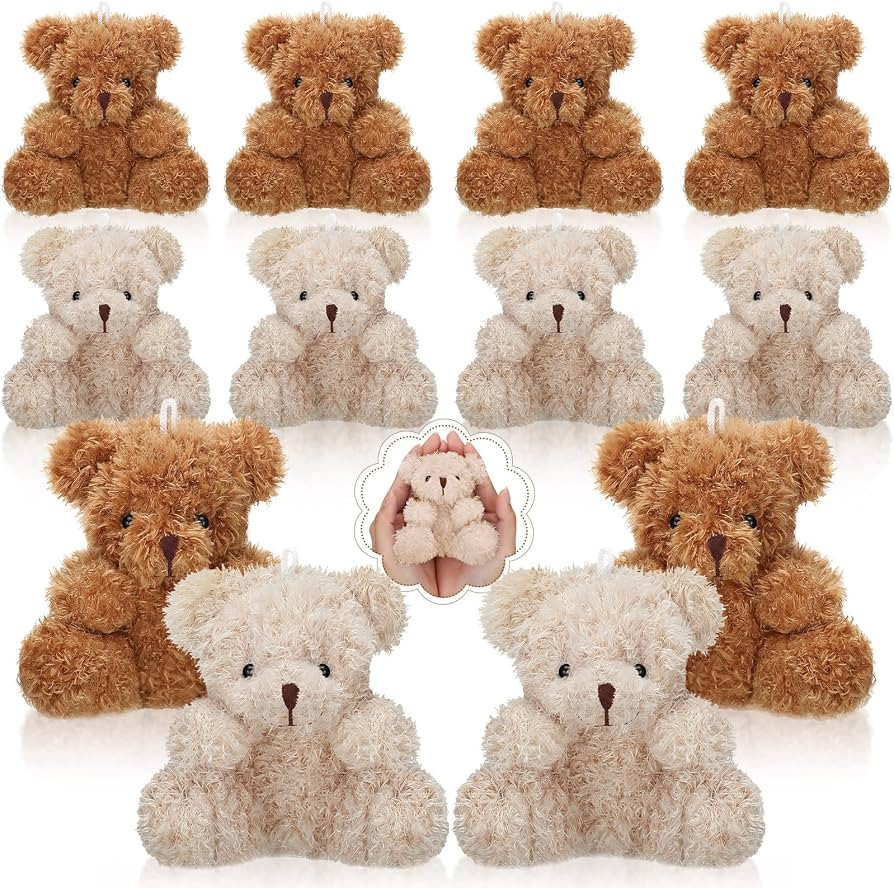 Sotiff 12 Pcs Mini Plush Bear Bulk 4 Inch Stuffed Bears Soft Tiny Animal Doll DIY Keychains Gifts... | Amazon (US)
