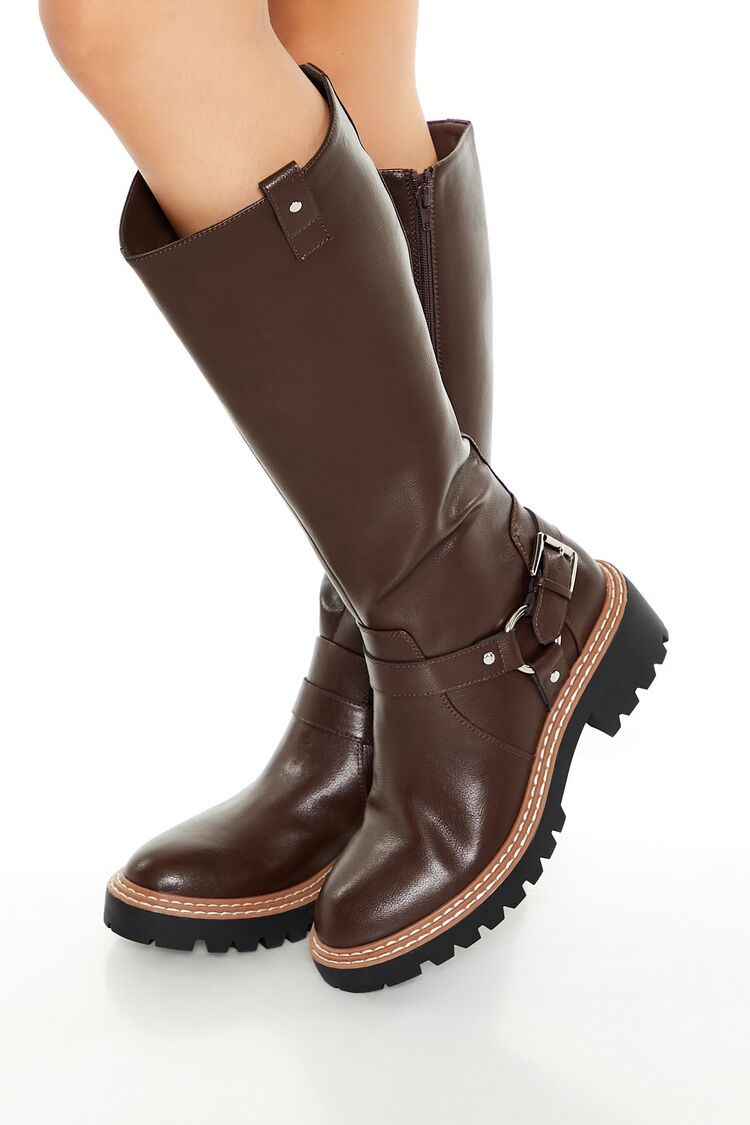Studded O-Ring Faux Leather Boots | Forever 21
