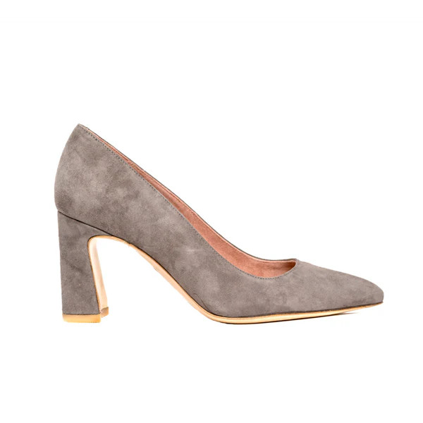 Seize the Gray Suede Block Heel Pump | ALLY Shoes