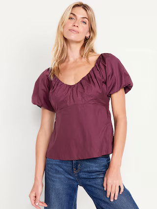 Waist-Defined V-Neck Top | Old Navy (US)