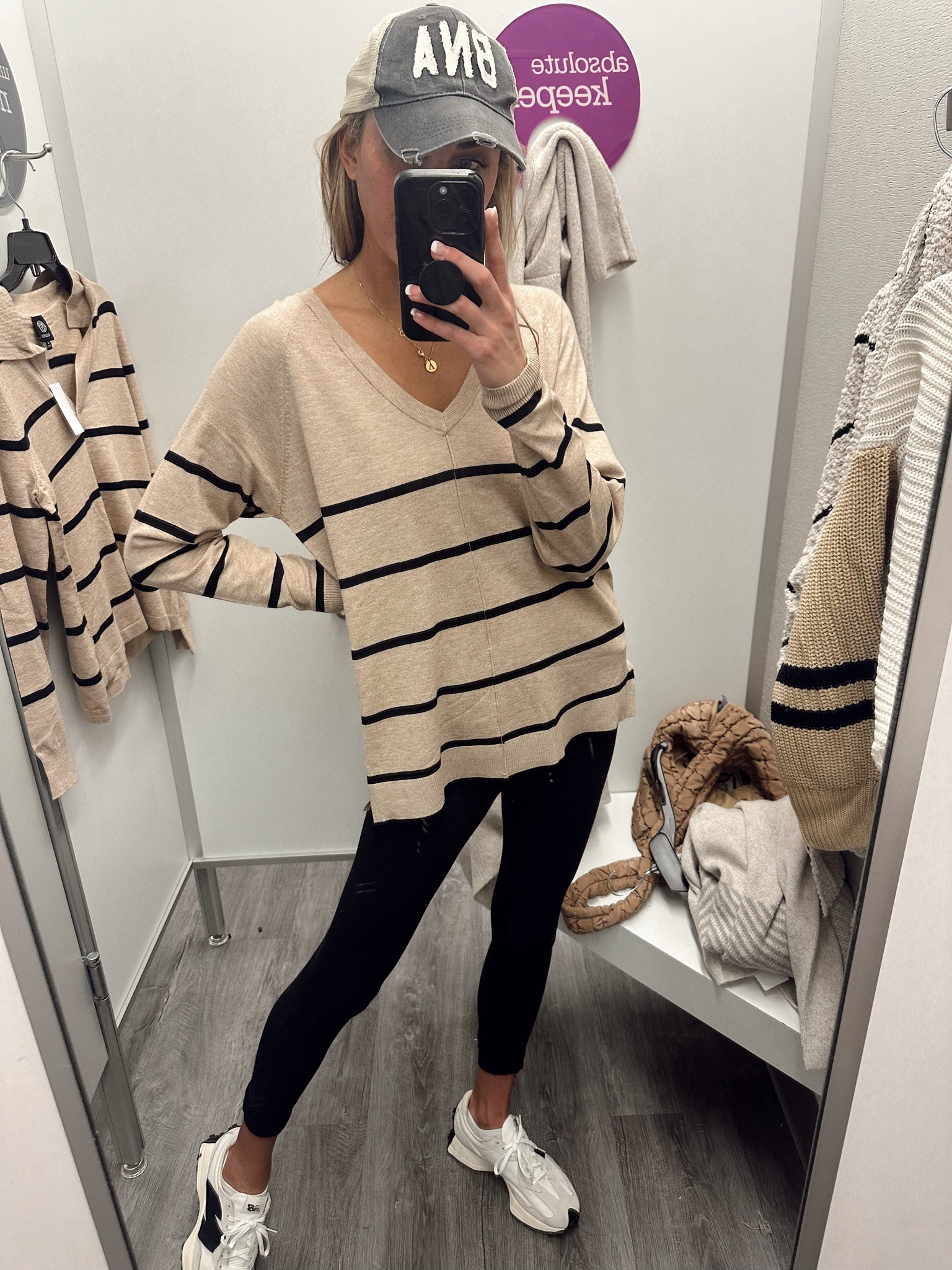 OBSESSED with this random find but this is the perfect layering piece for fall. SO light, very thin and soft and great quality.  On sale for $19!! 

Wearing a size large 

•
•
•
Fall pullovers, casual tops, layering sweaters, thin sweaters, Nordstrom rack, striped v neck long sleeved shirt 

#LTKWorkwear #LTKFindsUnder50 #LTKStyleTip