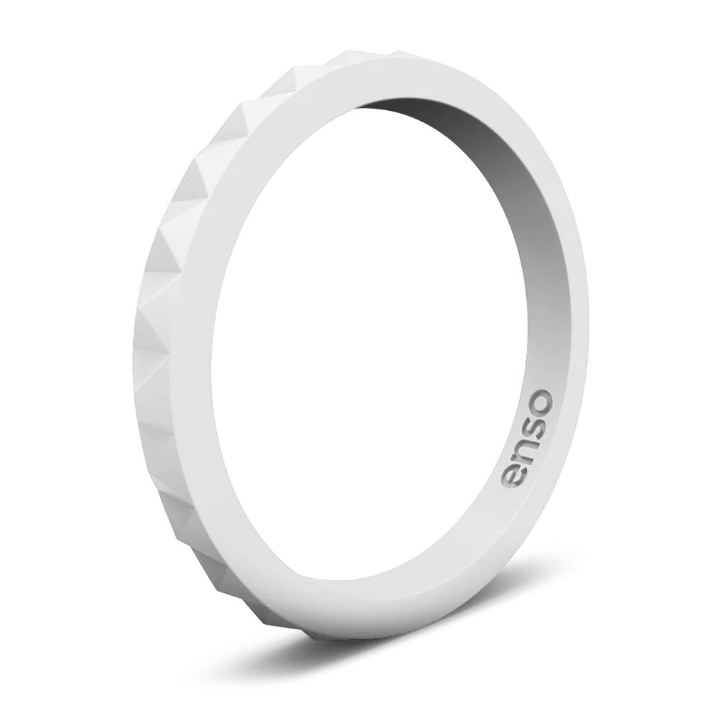 Pyramid Stackable Silicone Ring - White | Enso Rings