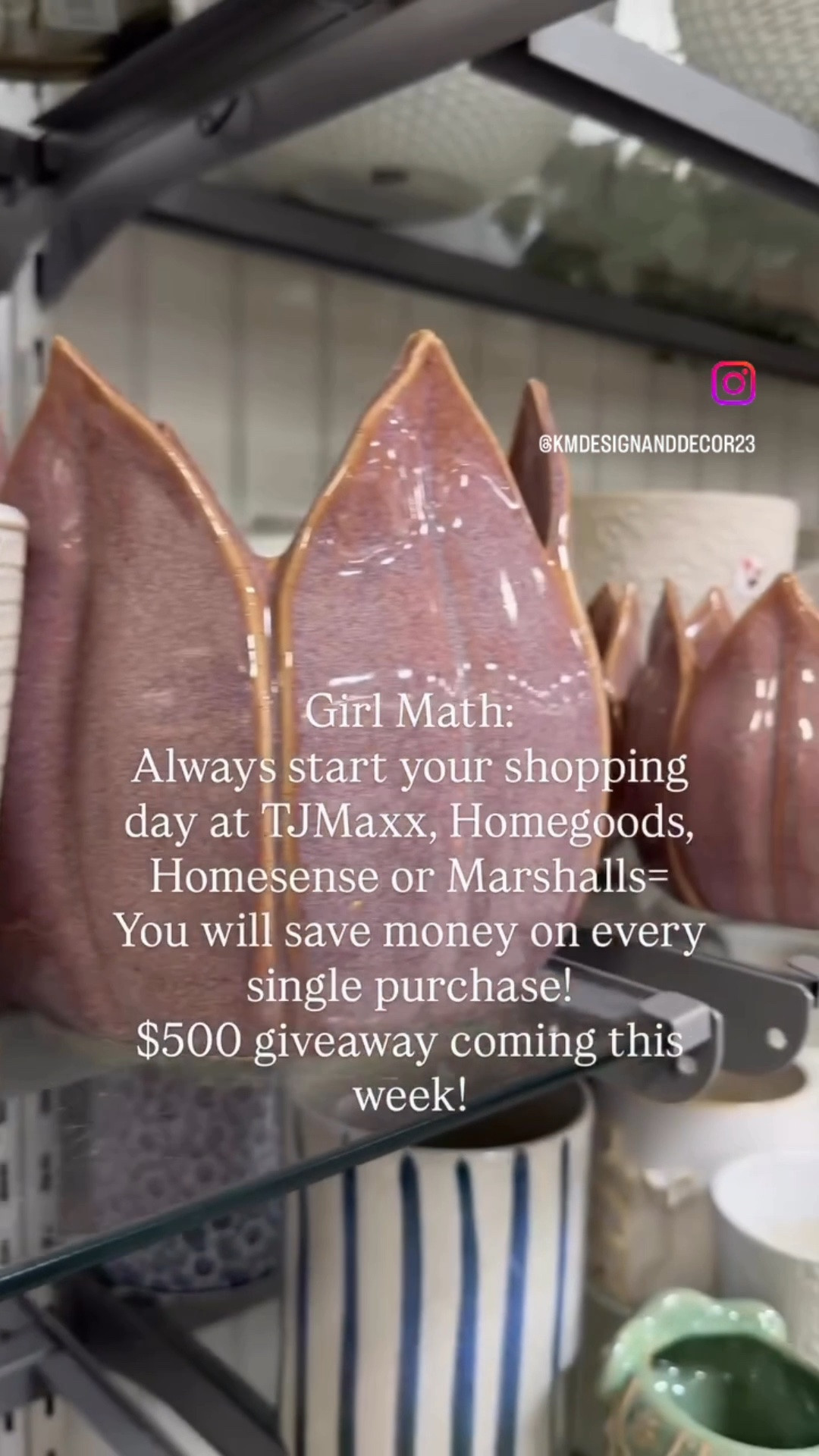 $500 giveaway on Instagram this week!  Come follow along & stay tuned for more! kmdesignanddecor23 
Click here to shop TJMaxx from home! @TJ Maxx 

#tjxgiveaway #giveaway #comingthisweek #staytunedformore #thisweek

#LTKdayinmylife #LTKHome #LTKSeasonal