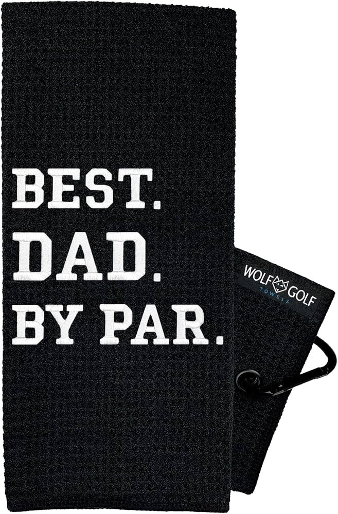 Wolf Golf Towels - Best Dad by Par Golf Towel - Golf Accessories for Men - Golf Gifts for Men - E... | Amazon (US)