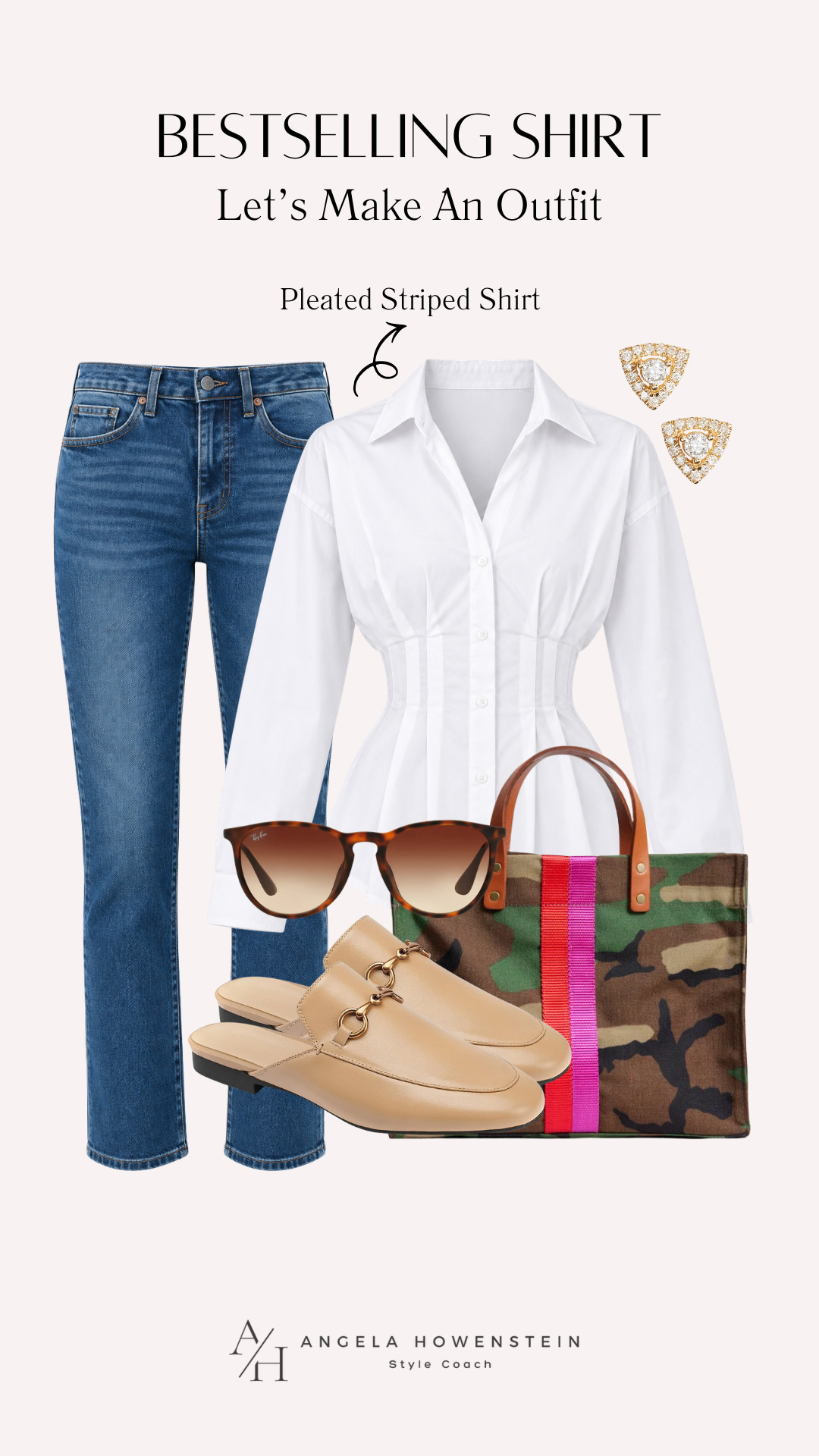 This pleated striped shirt has quickly become one of your favorites, and it’s easy to see why! The flattering tailored waist gives it a polished look without sacrificing comfort. I paired it with classic straight-leg jeans, neutral mules, and a fun statement tote for an outfit that’s perfect for lunch, shopping, or casual Fridays.

👩‍💻 LTK PRO TIPS
❤️ Heart = Support my posts ;-)
🔖 Save = Get sale & restock alerts for the things you love!
📋 Lists = Keep favorites organized (List ideas: Christmas, Birthdays, and Vacations!)
📲 Share = Send lists and products to a friend (or your daughters like me).
💬 Comment = Ask me anything, and I’ll answer. ;-) 

 #LTKootd #LTKSeasonal #LTKOver40