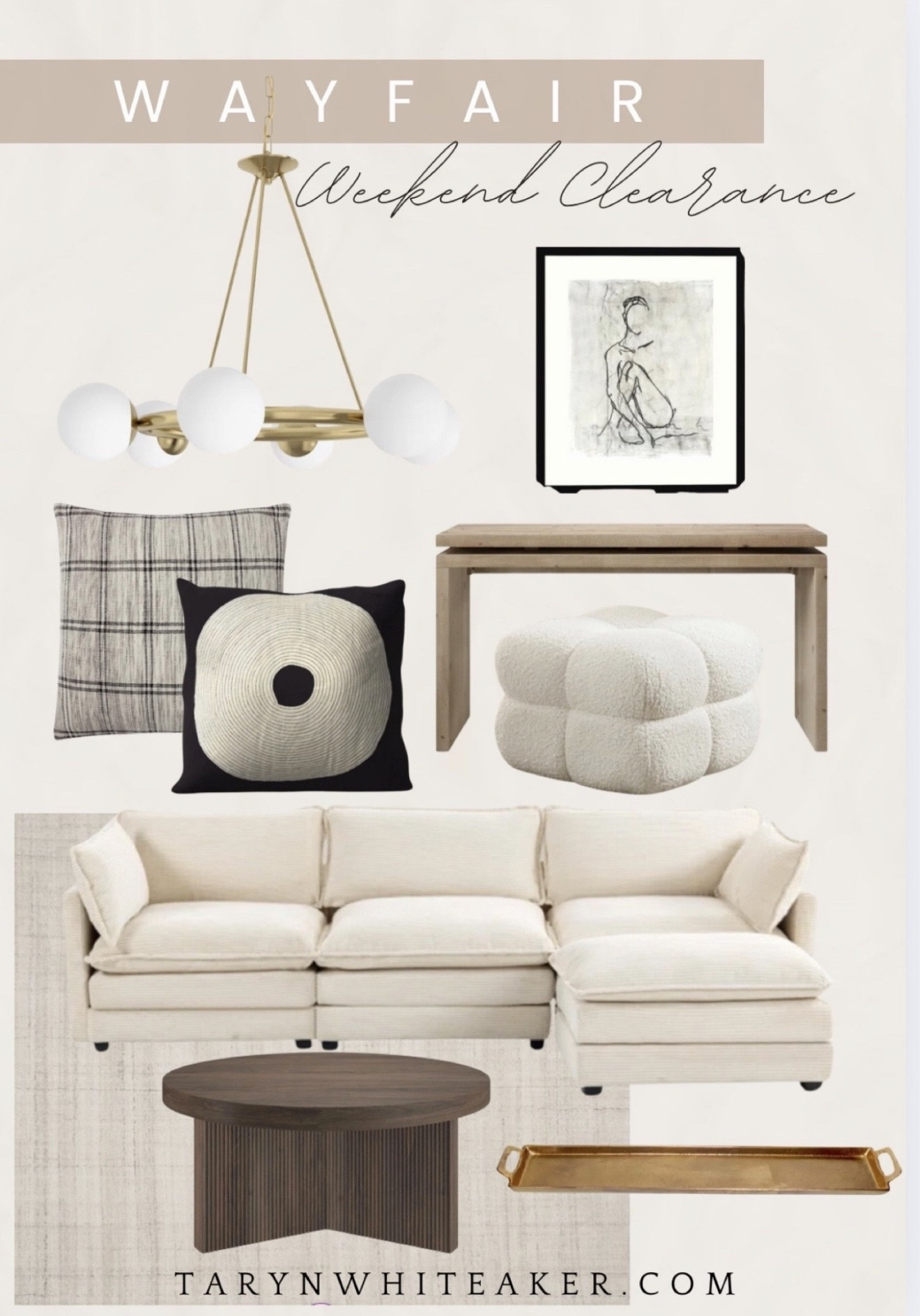 Wayfair weekend clearance finds you don’t want to miss. Neutral sectional, modern lighting, cozy accent pieces, and timeless decor all on sale right now.

#LTKSeasonal #LTKHome