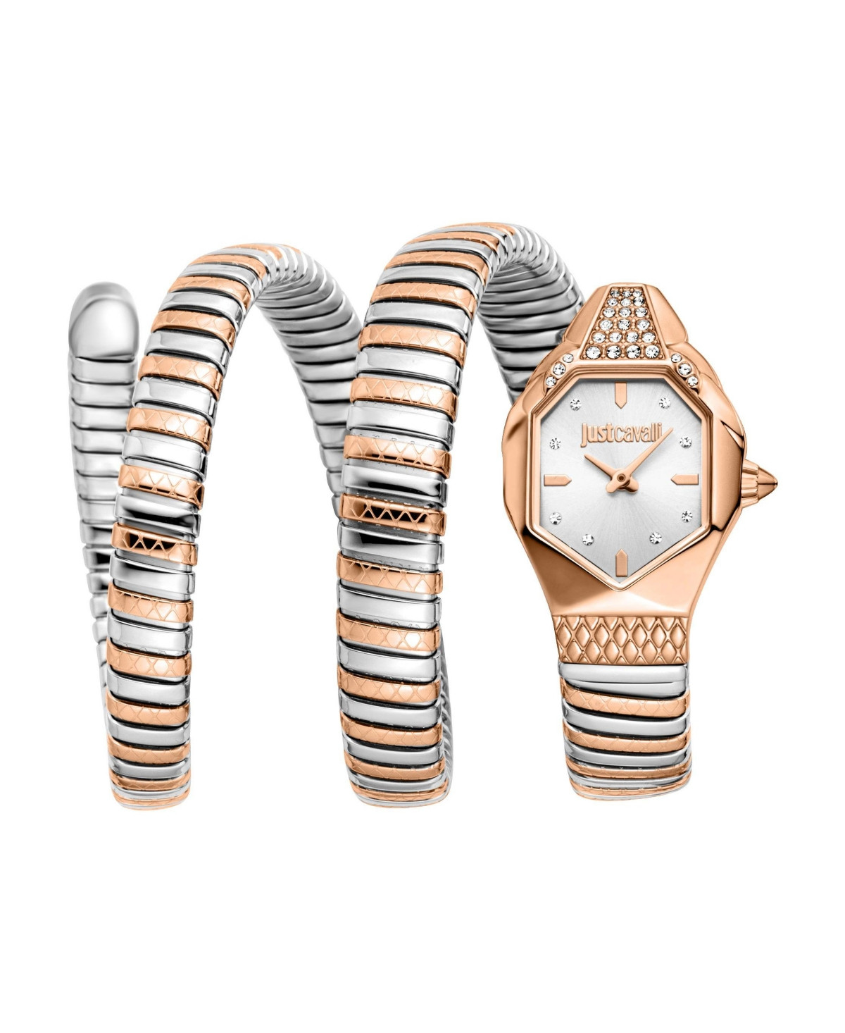 Just Cavalli Women's Ambra Quartz Two Tone Stainless Steel Bracelet Watch - Ip rose | Macy's