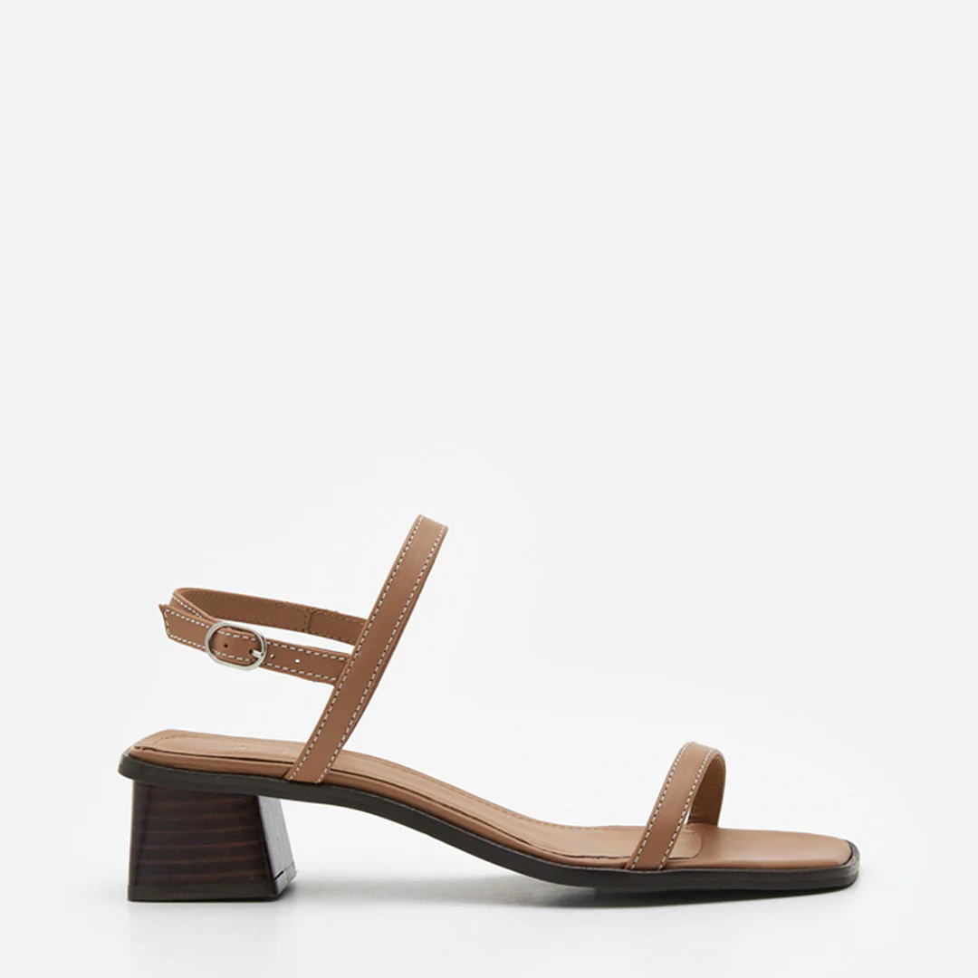 Juno Leather Cognac heel | Flattered