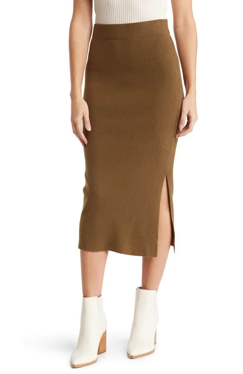 Bobeau Rib Knit Midi Skirt | Nordstromrack | Nordstrom Rack