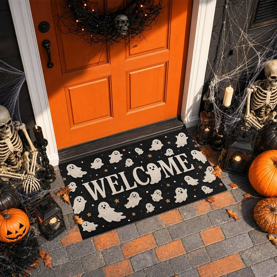 Halloween Door Mat Outdoor, Halloween Decorations for Home Non-Slip Backing Welcome Mat for Hallo... | Amazon (US)