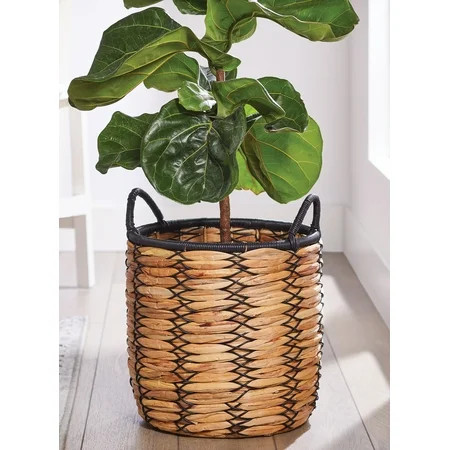 Better Homes & Gardens 12 Inch Claren Woven Water Hyacinth Basket Planter | Walmart (US)