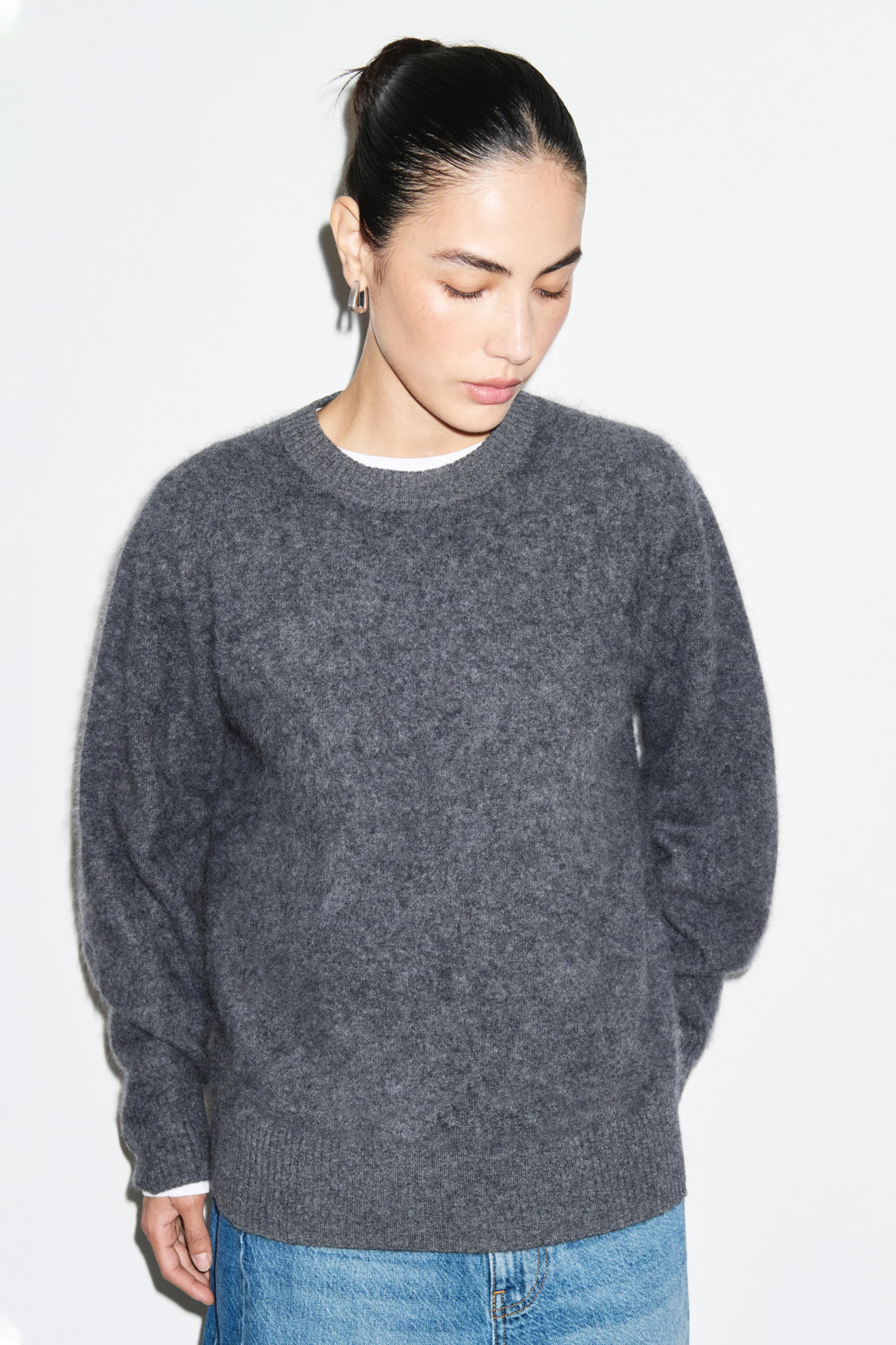 ALIGNE Brushed Wool Jumper - Grey | Dion | ALIGNE UK & EU
