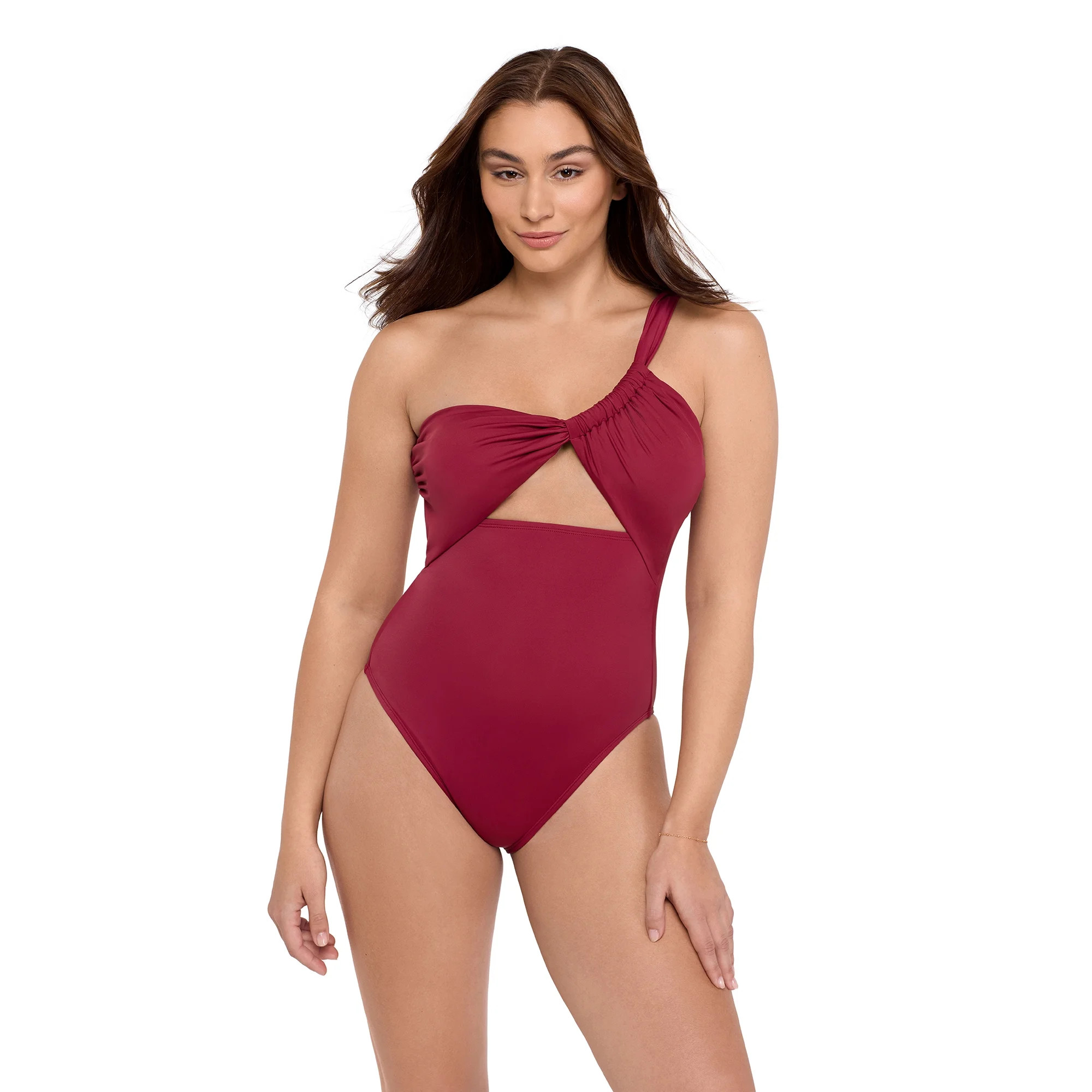 Sofia by Sofia Vergara Women's and Women's Plus One Shoulder One-Piece Swimsuit, Sizes XS-2X | Walmart (US)