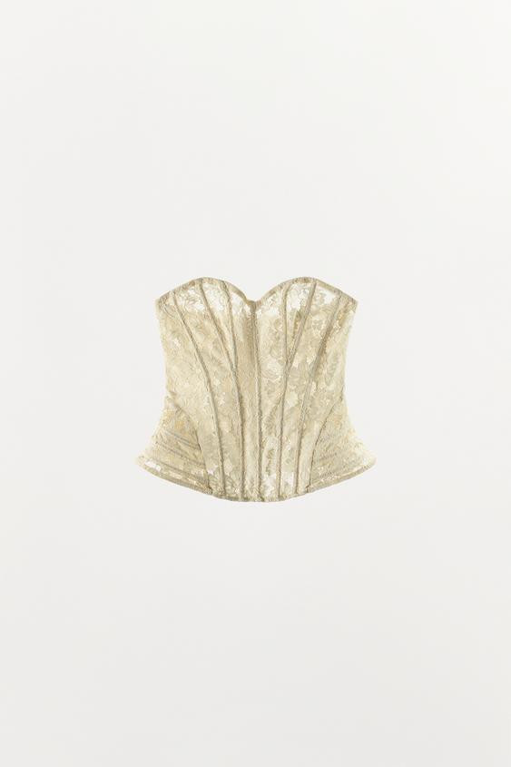 FLARED LACE CORSET TOP | Zara UK