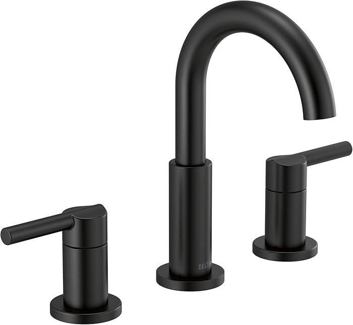 Delta Nicoli Matte Black Bathroom Faucet 3 Hole, 8 Inch Widespread Bathroom Sink Faucet for Vanit... | Amazon (US)