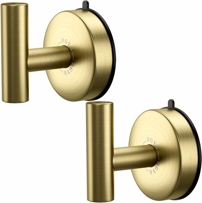 DGYB Large Cup Hooks for Bathrooms Set of 2 Gold Towel Hooks for Stainless Steel 15 Lb Removable ... | Amazon (US)