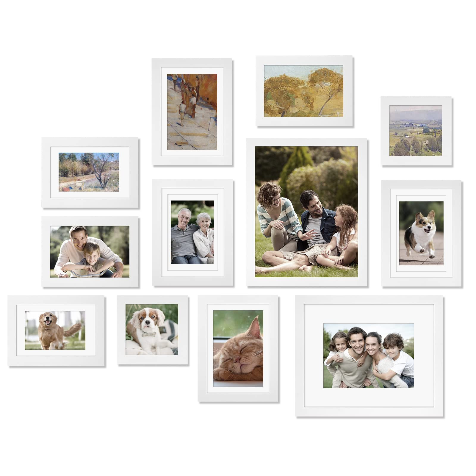 Egofine Picture Frame Set 12 Pack, Picture Frames Collage Wall Decor with Two 8x10, Four 5x7, Fou... | Amazon (US)