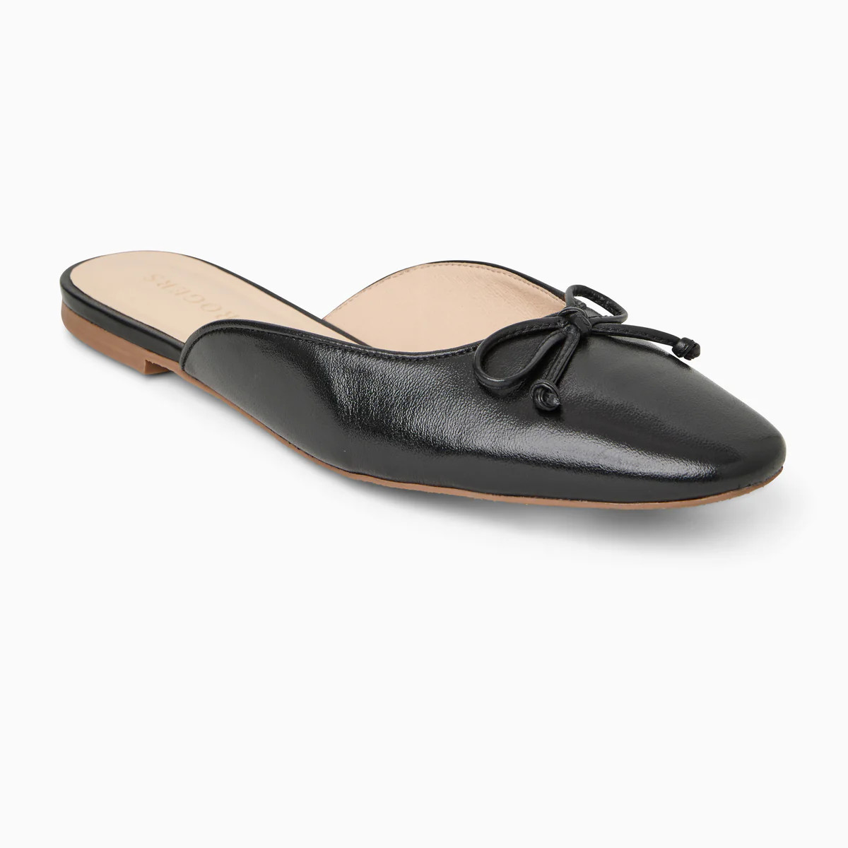 Jack Rogers Ginny Flat Mule | Nappa Leather | Black | Jack Rogers