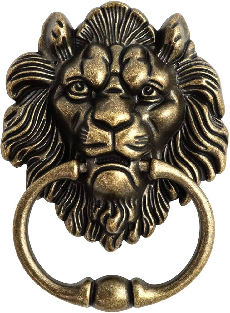 QWORK Antique Lion Head Bronze Door Knocker - Classic Vintage Design | Amazon (US)