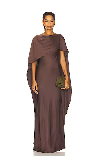 Izel Cape Gown in Chocolate | Revolve Clothing (Global)