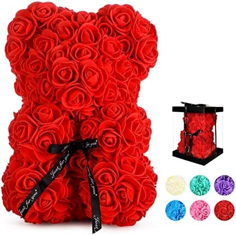 Rose Flowers Bear Teddy Bear, Valentines Day Gifts for Her, Gifts for Girlfriend, Gifts for Women, f | Amazon (US)