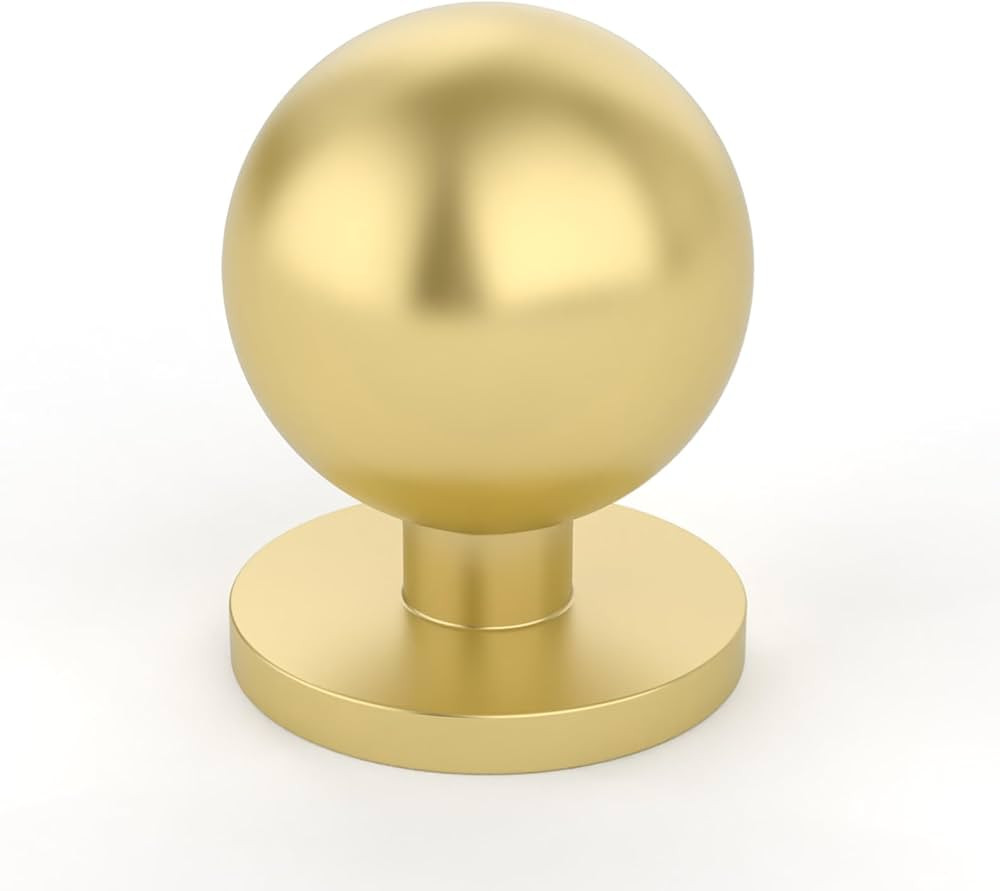 Amerdeco 10 Pack Brushed Gold Cabinet Knobs Single Hole Cabinet Pulls 1 Inch Diameter Round Drawe... | Amazon (US)