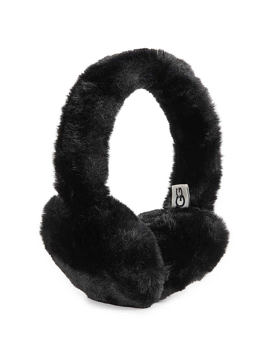 UGG Women's Faux Fur Earmuffs - Black | Saks Fifth Avenue OFF 5TH