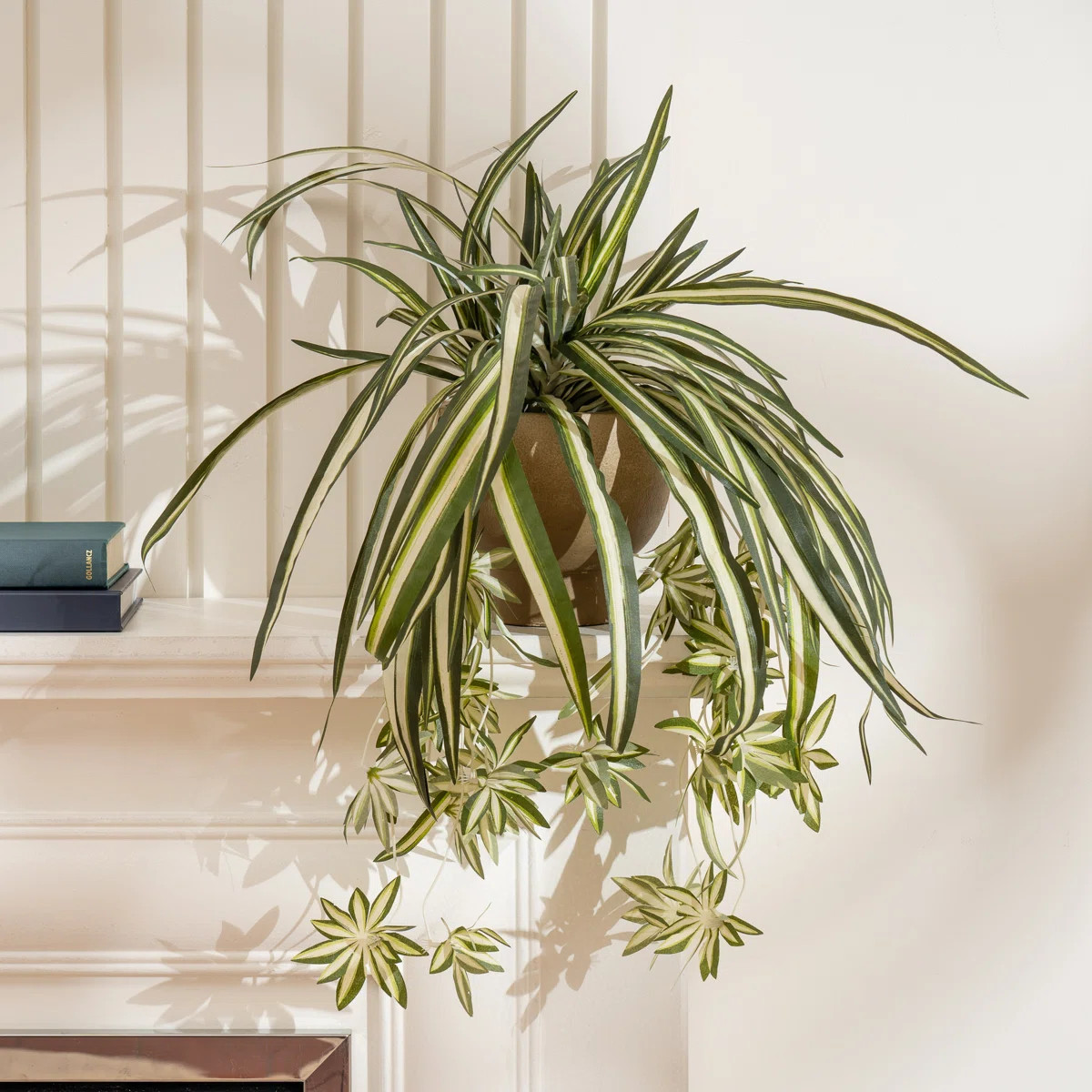 36cm Faux Spider Plant in Rustic Pot | Wayfair UK